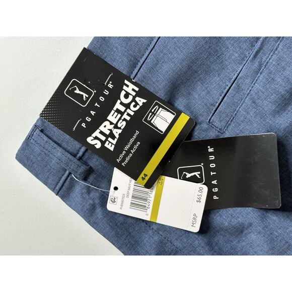 PGA Tour Men's Stretch Elastica Active Waistband Turkish Sea‎ Golf Shorts, Sz 44 - Picture 13 of 16
